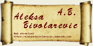 Aleksa Bivolarević vizit kartica